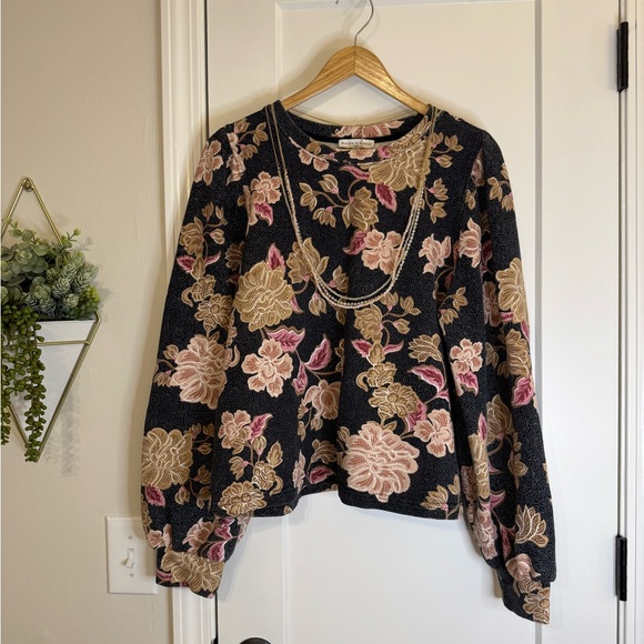 Maison d’Amelie Floral Terry Sweatshirt & Necklace Bundle - Picture 1 of 7